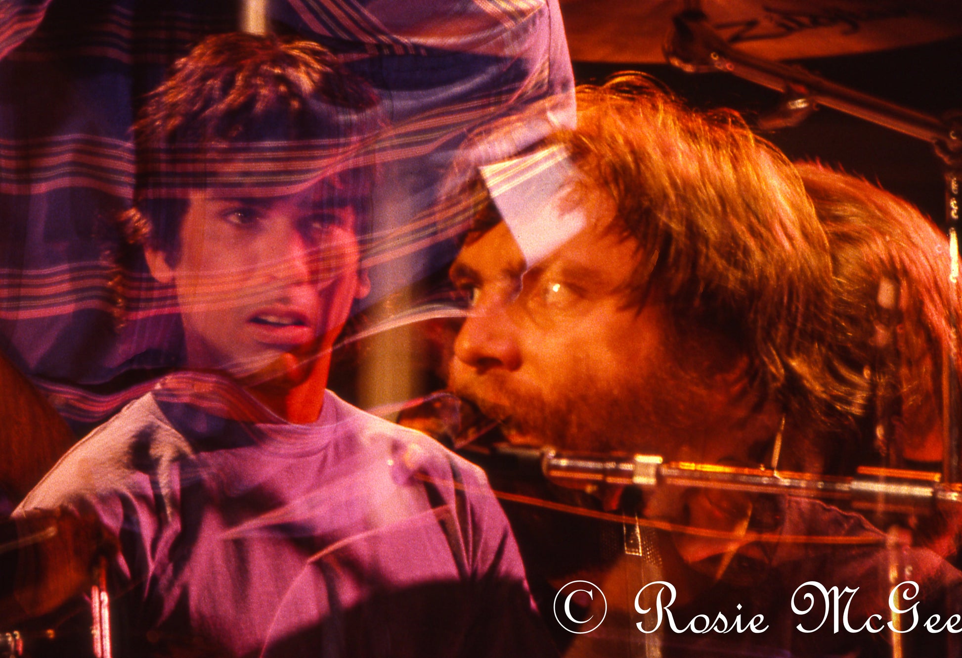 Tryptich Mickey Hart, Brent Mydland, Phil Lesh, Video Shoot for "So Far", 1985